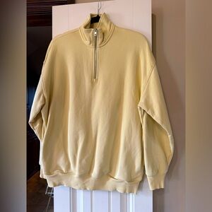 TNA women’s  Light Yellow Zip-Up Sweatshirt and sweat-pant set